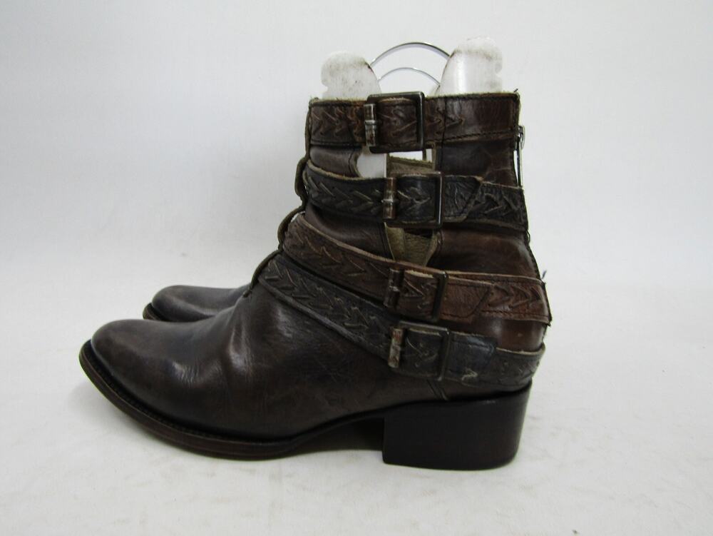Freebird By Steven Womens Size 8 M Brown Leather Zip Ankle Fashion Boots Bootie